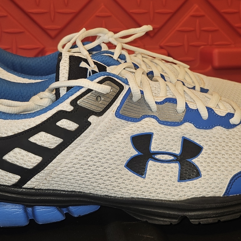 Under Armour White and Blue Athletic Shoes